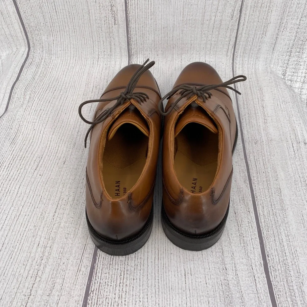 Cole Haan Bedford Cap Toe Derby Mens 13 British Tan Leather Grand 360 Dress Shoe